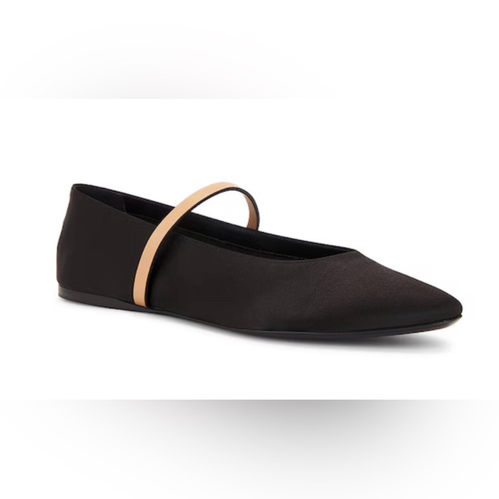 NIB [Saint Laurent] Ballerina Black Satin & Leather Flats Women's EU 39 / US 9 - Picture 3 of 16